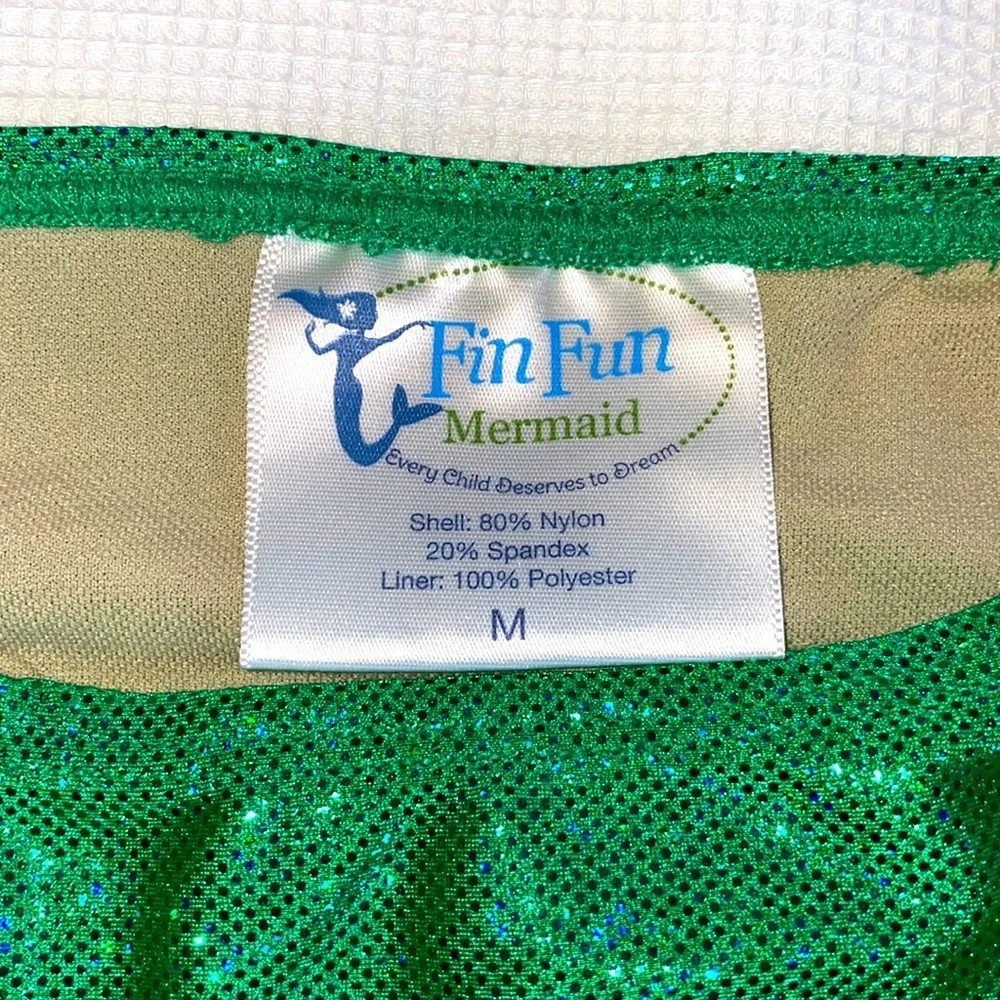 Fin Fun Mermaid Kids Bikini Bottom Holographic Green Size Medium